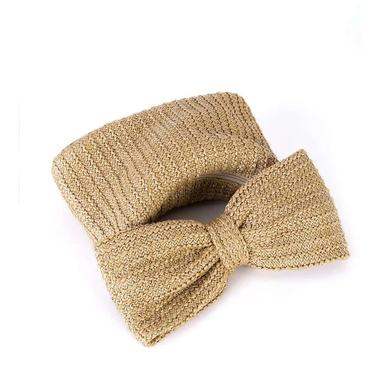 Gaby Boho Woven Clutch in Brown