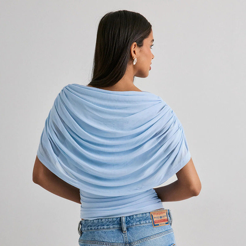 Gemma Draped Cowl Top in Black