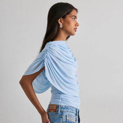 Gemma Draped Cowl Top in Black
