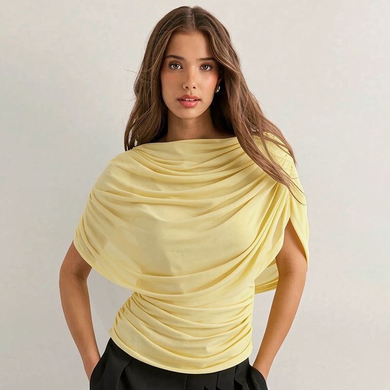 Gemma Draped Cowl Top in Black