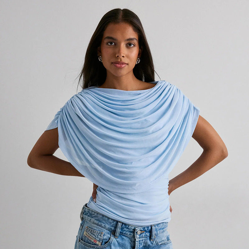Gemma Draped Cowl Top in Black