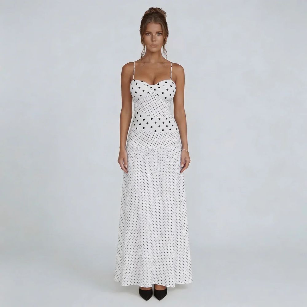 Genevieve Polka Maxi Dress