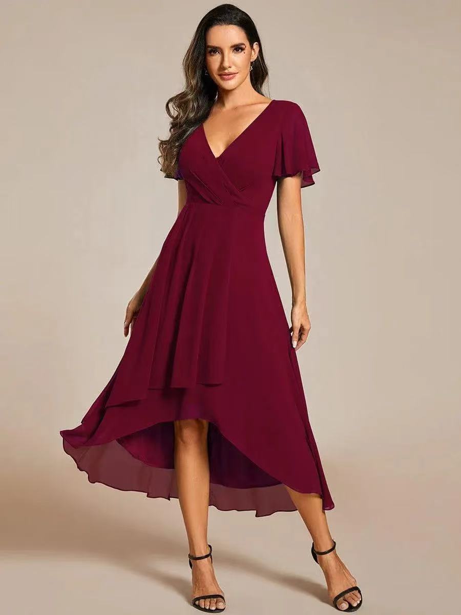 Genevieve Ruffle Midi Dress in Black