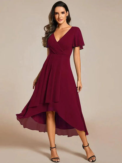 Genevieve Ruffle Midi Dress in Black