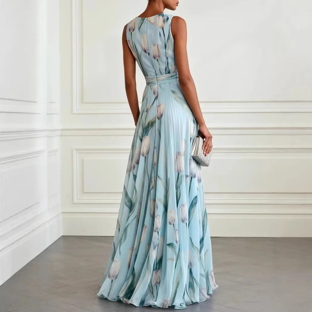 Giselle Floral Maxi Dress in Blue