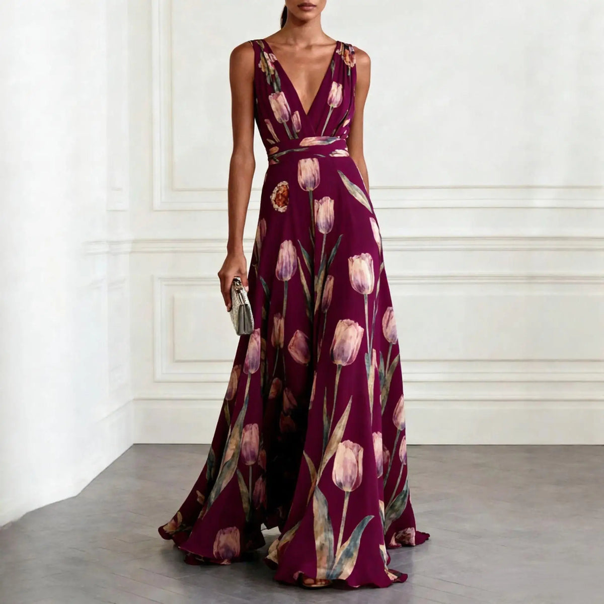Giselle Floral Maxi Dress in Blue