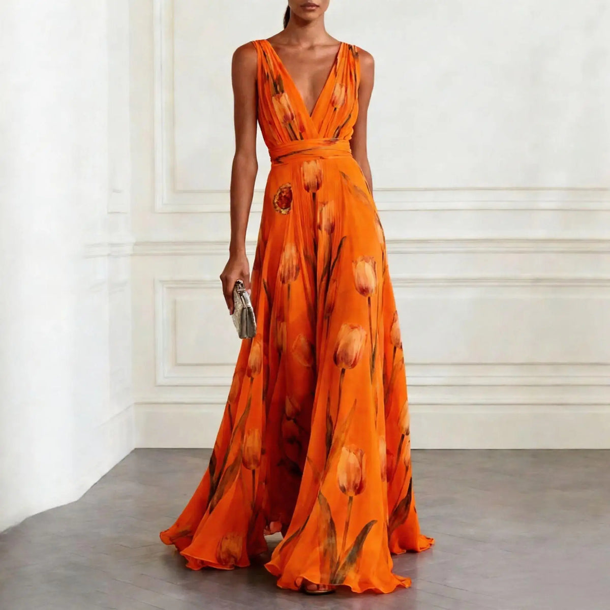 Giselle Floral Maxi Dress in Blue