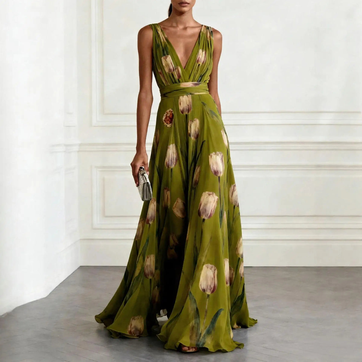Giselle Floral Maxi Dress in Blue