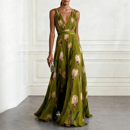 Giselle Floral Maxi Dress in Blue