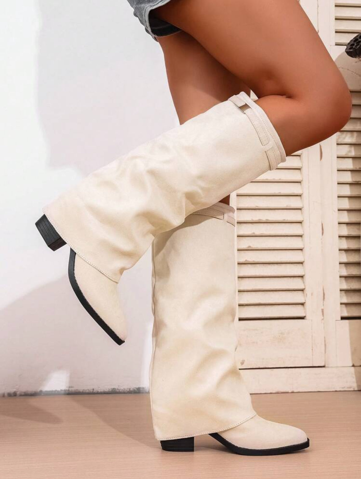 Women boots, detail close-up