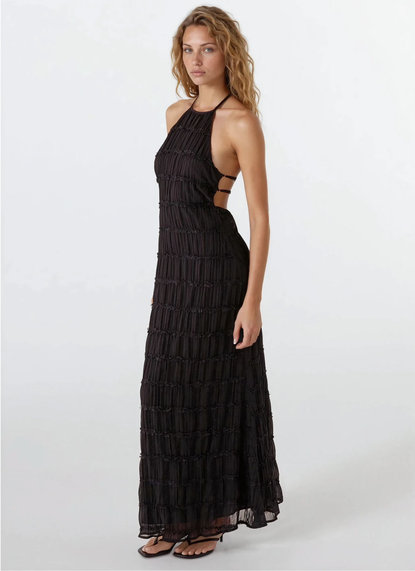 Greta Backless Maxi Dress in Cream