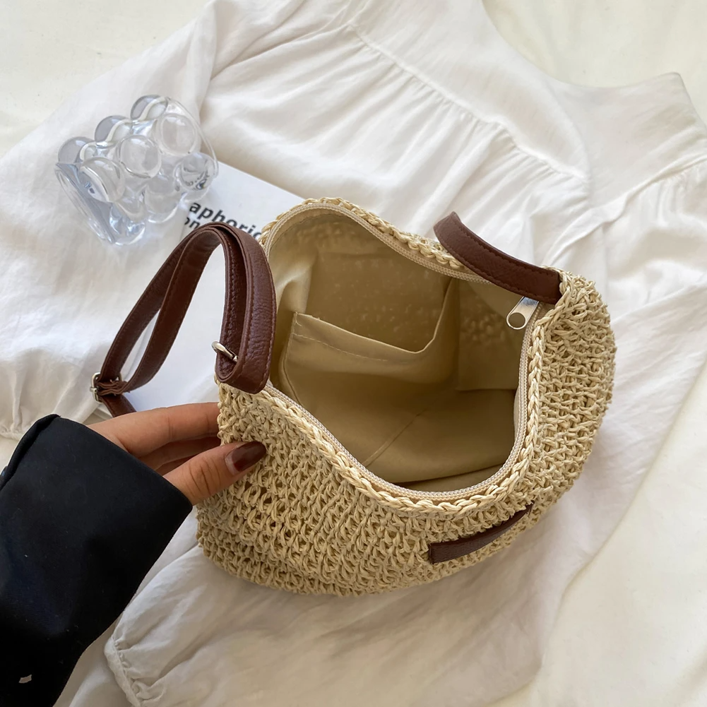 Ida Woven Hobo Bag in Brown