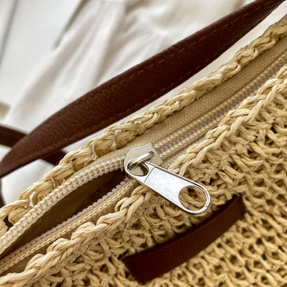 Ida Woven Hobo Bag in Brown