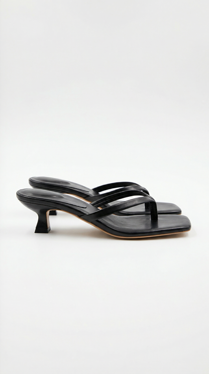 Ieza Strappy Kitten Heels in Black