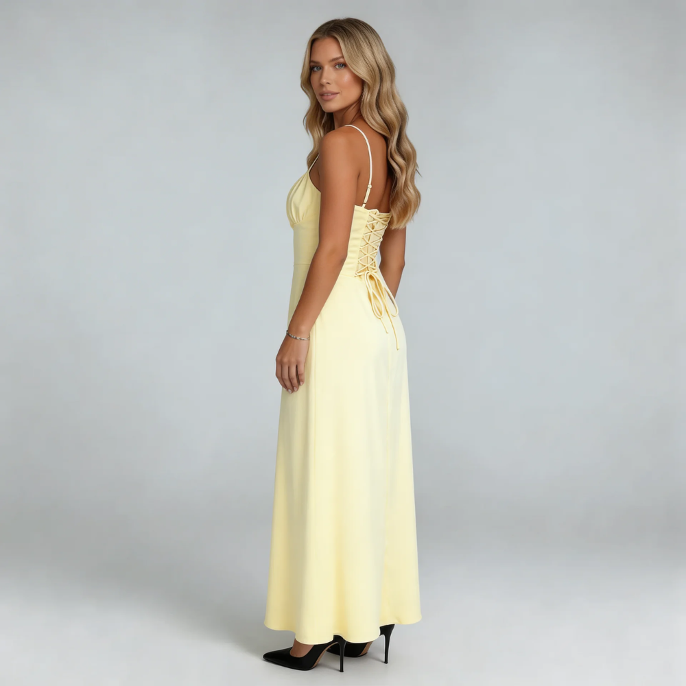 Iliana Lace-Up Maxi Dress