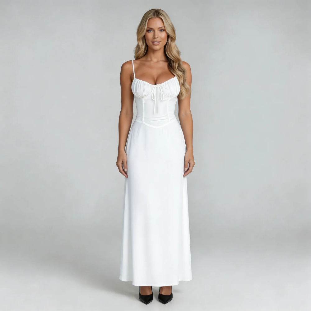 Iliana Lace-Up Maxi Dress