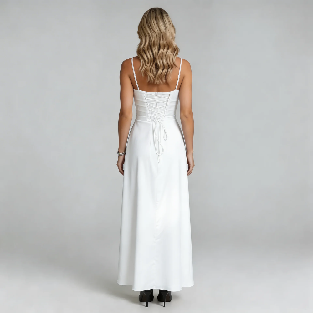 Iliana Lace-Up Maxi Dress