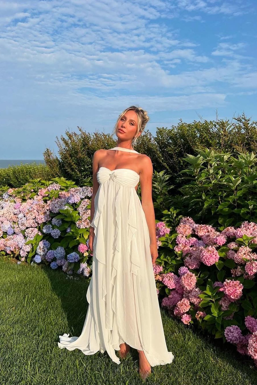 Imogen Strapless Maxi Dress in Pink