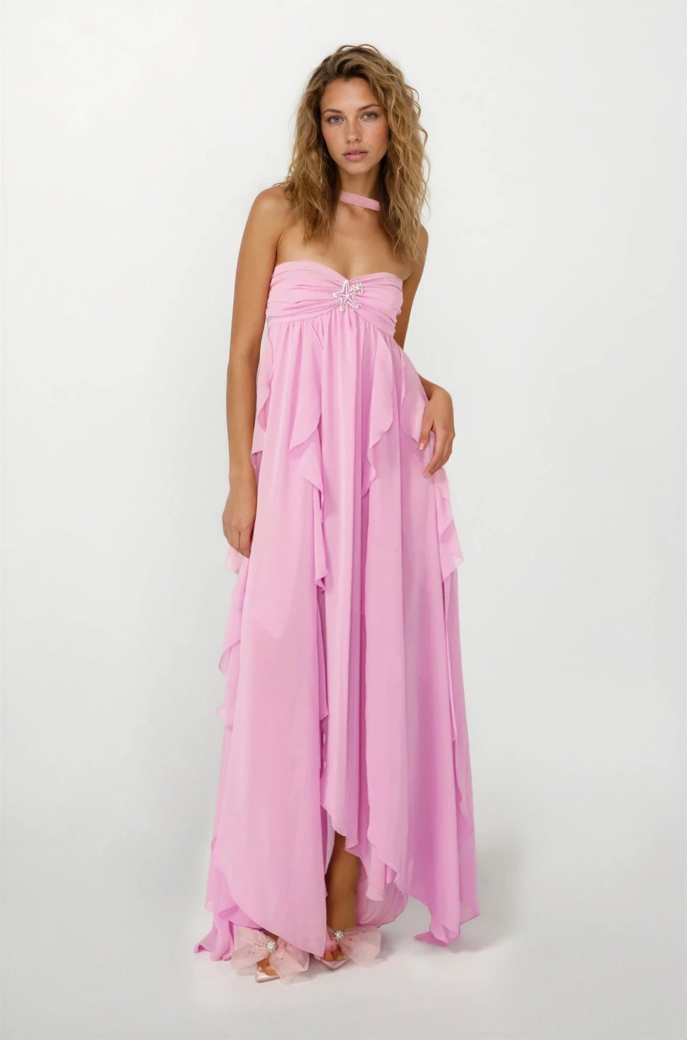 Imogen Strapless Maxi Dress in Pink