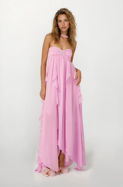 Imogen Strapless Maxi Dress in Pink