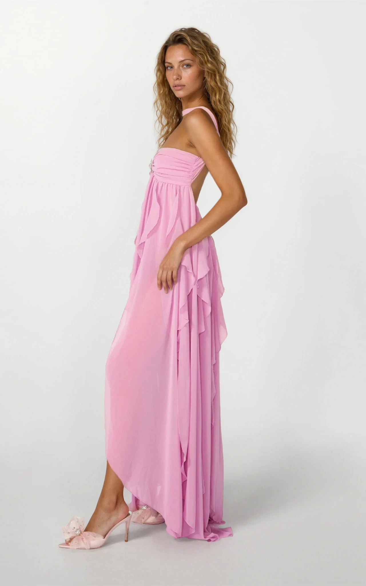 Imogen Strapless Maxi Dress in Pink