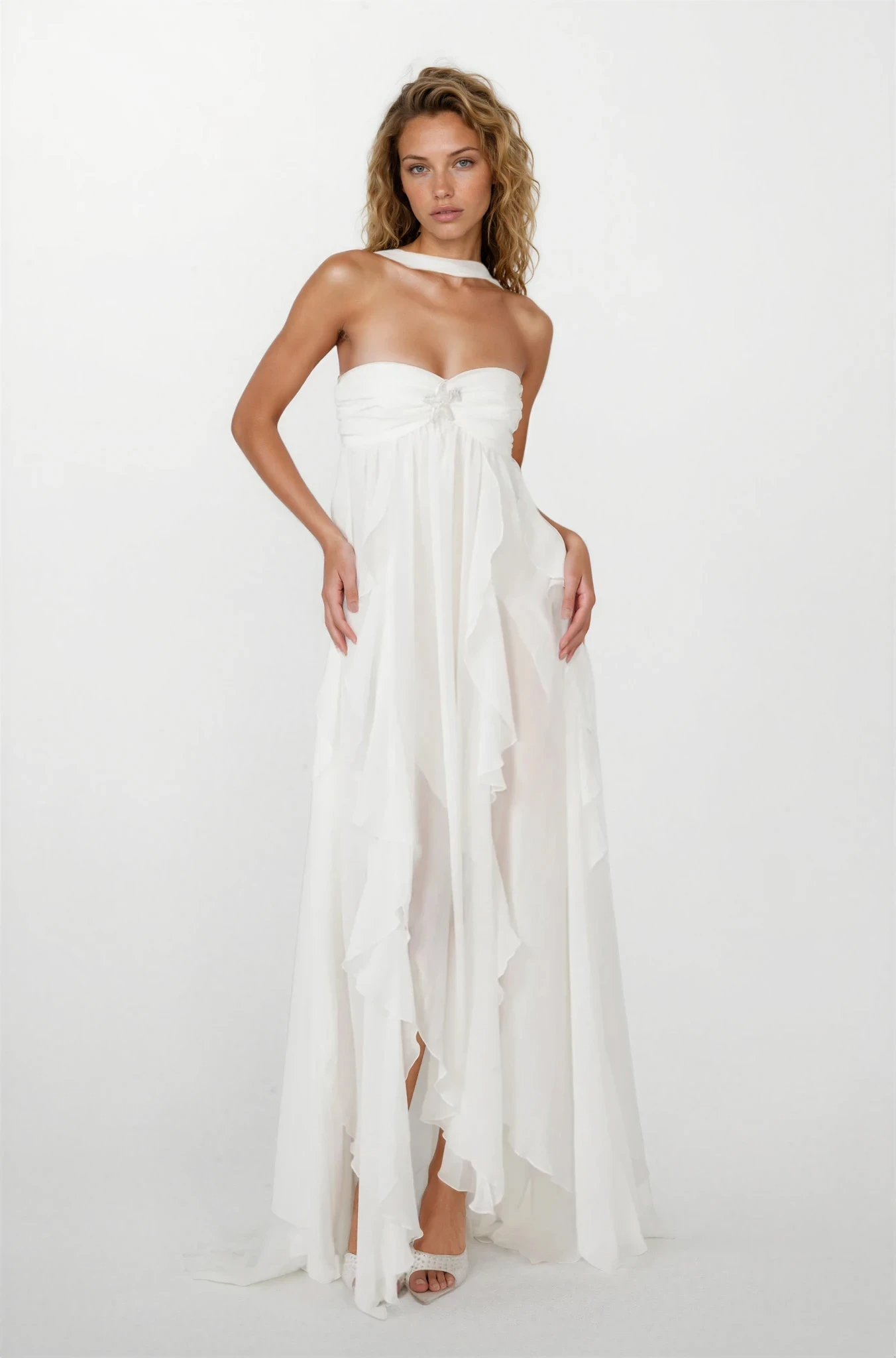 Imogen Strapless Maxi Dress in Pink