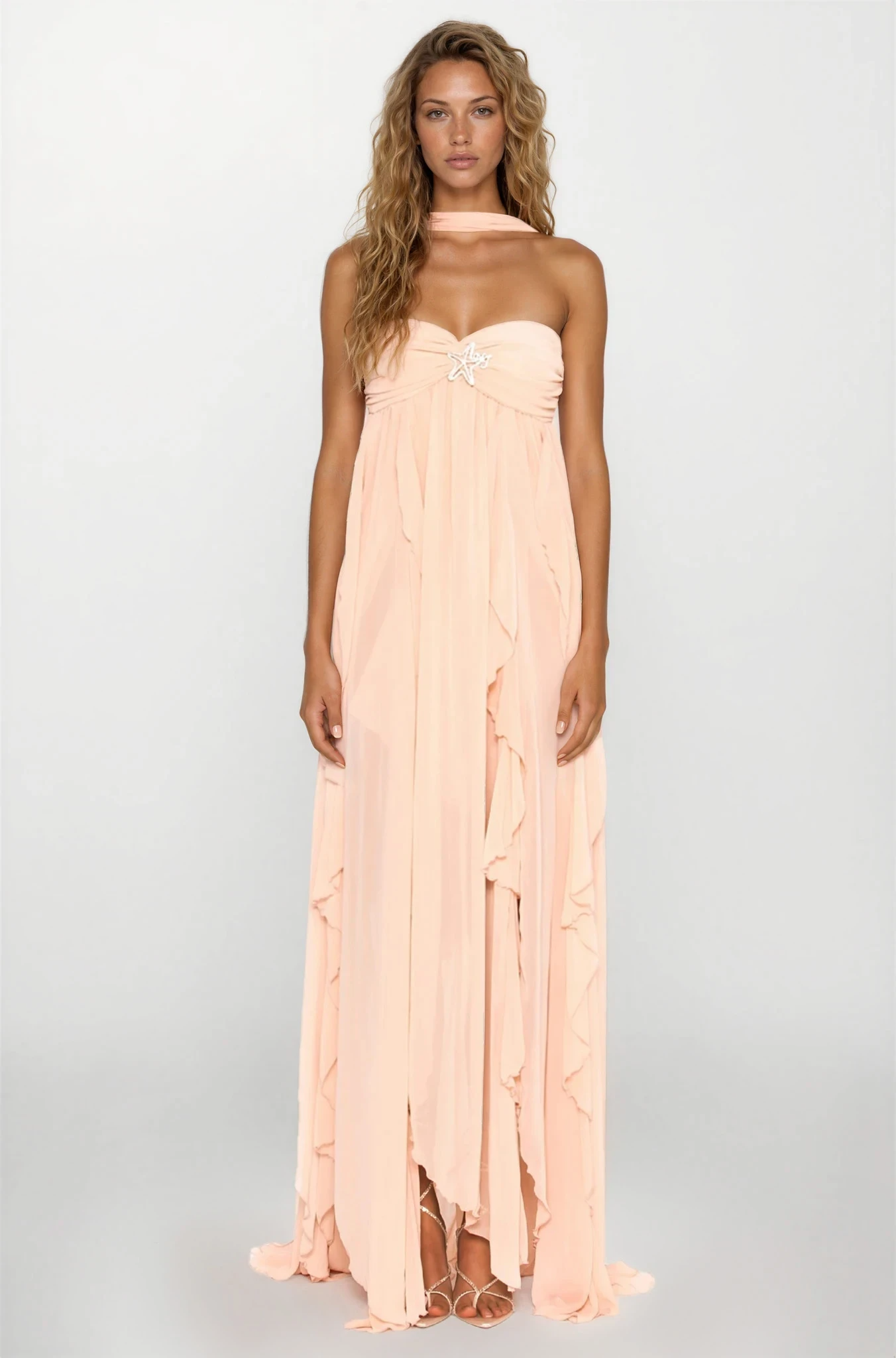 Imogen Strapless Maxi Dress in Pink