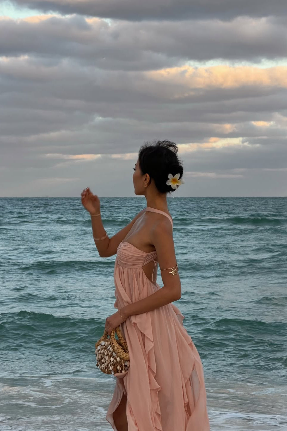 Imogen Strapless Maxi Dress in Pink