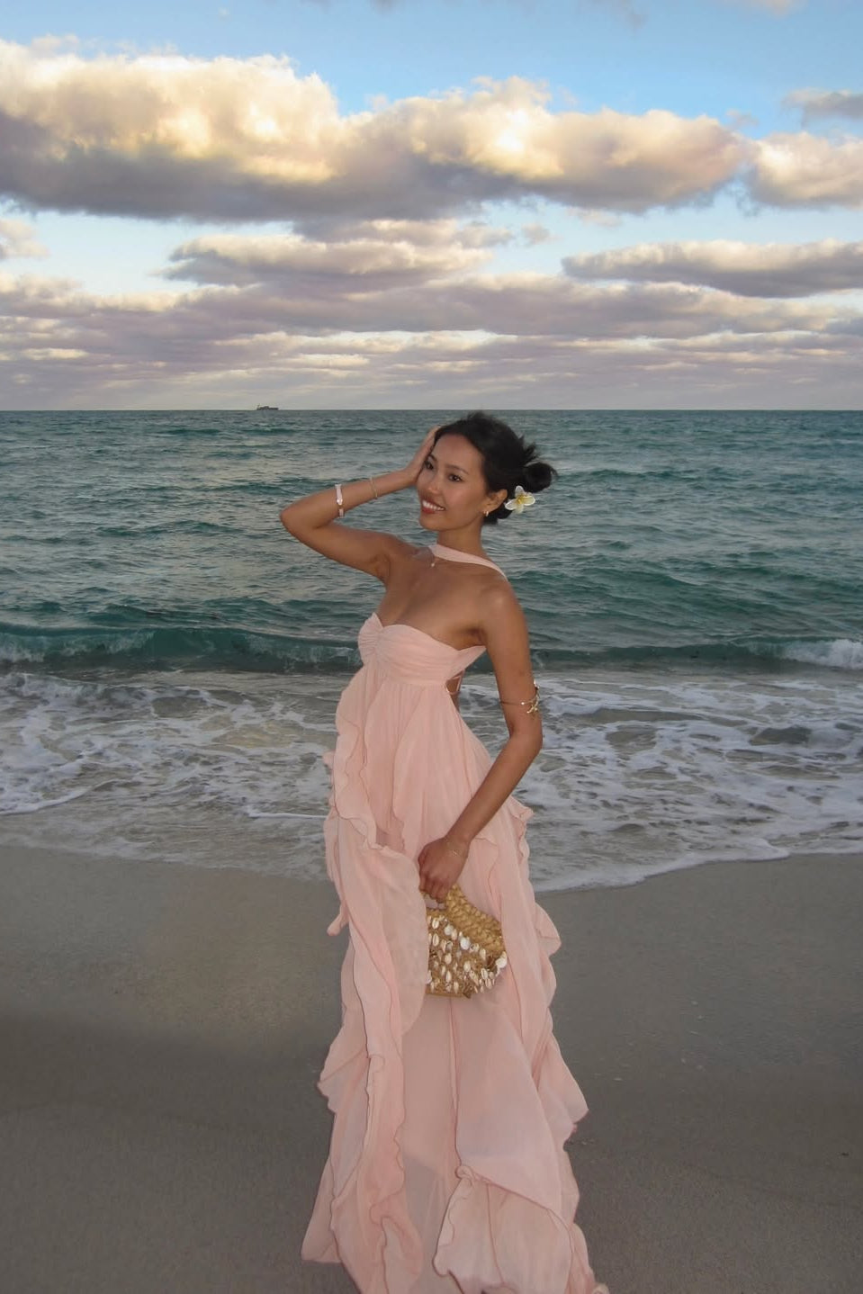 Imogen Strapless Maxi Dress in Pink