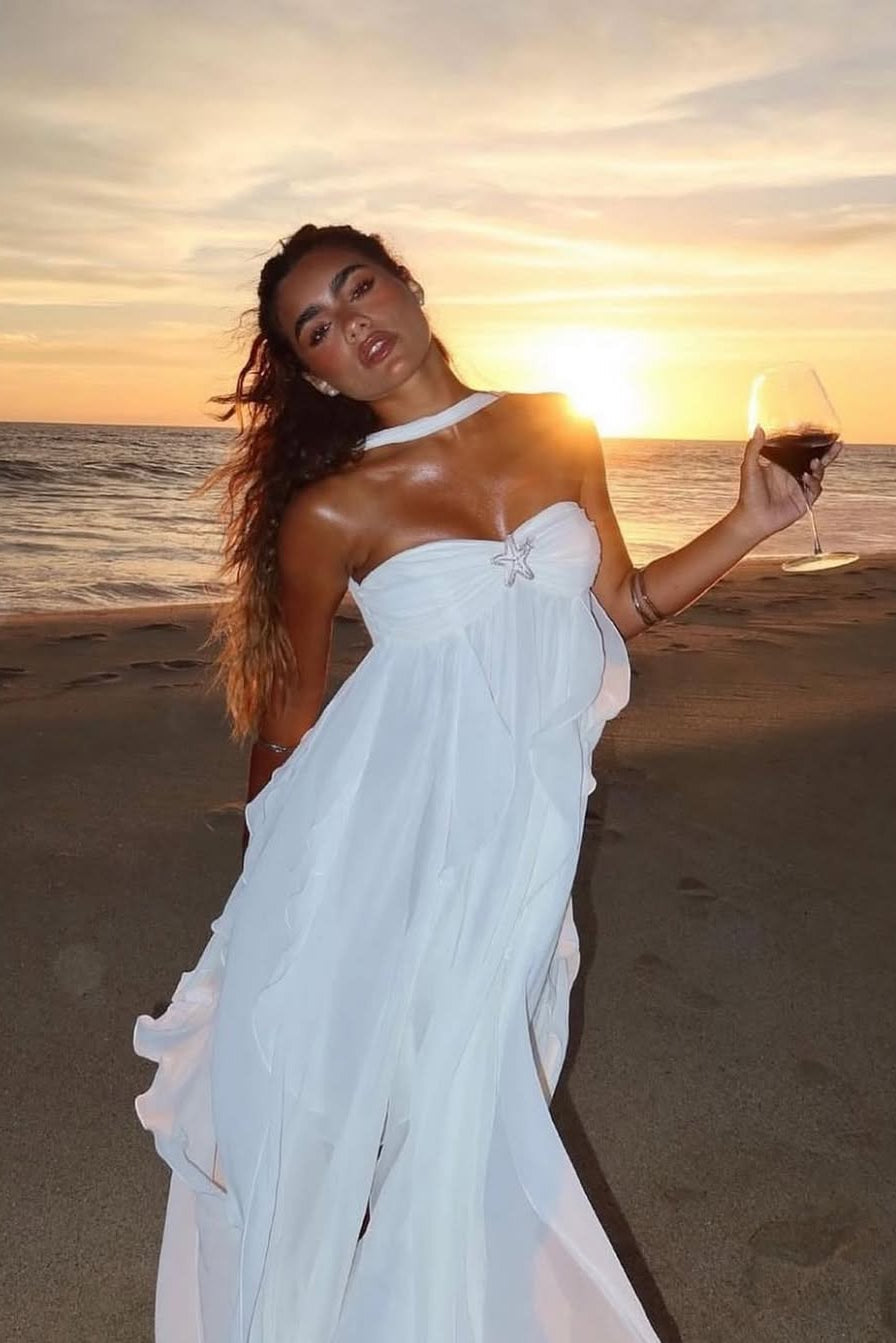 Imogen Strapless Maxi Dress in Pink