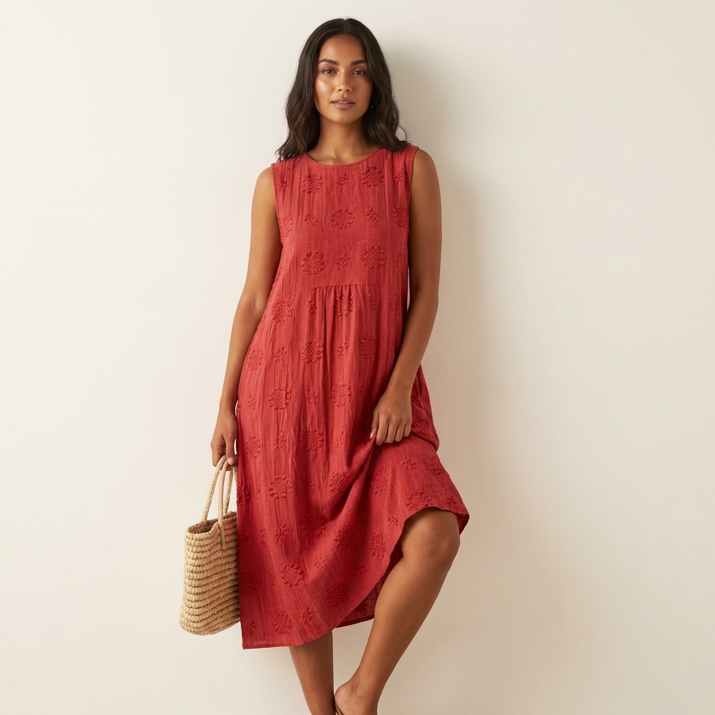 Iris Embroidered Midi Dress in Green