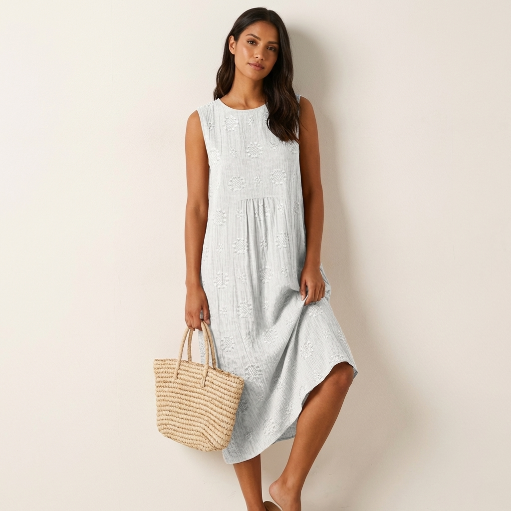 Iris Embroidered Midi Dress