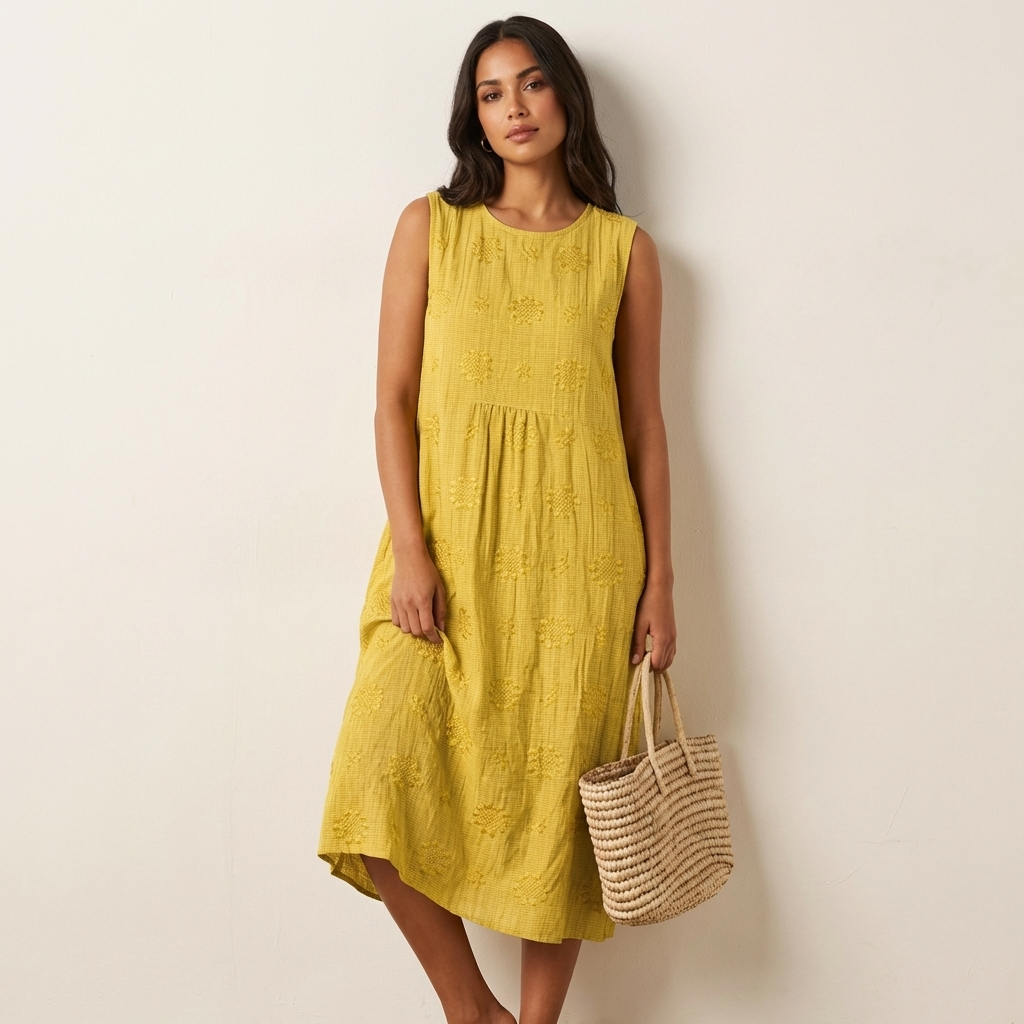 Iris Embroidered Midi Dress