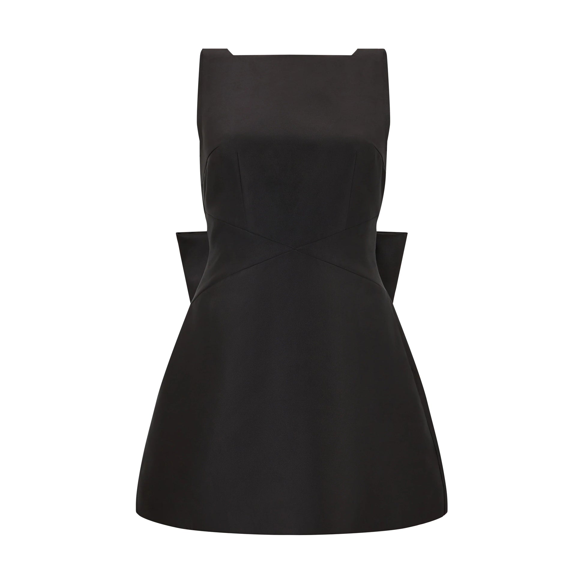 Women boat neck mini dress, back view