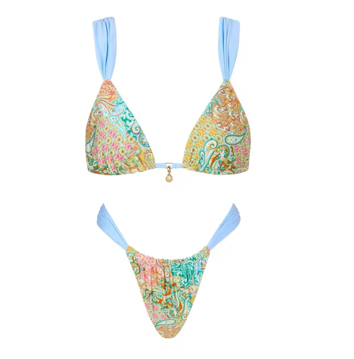 Jazira Wide Strap Bikini Set in Green
