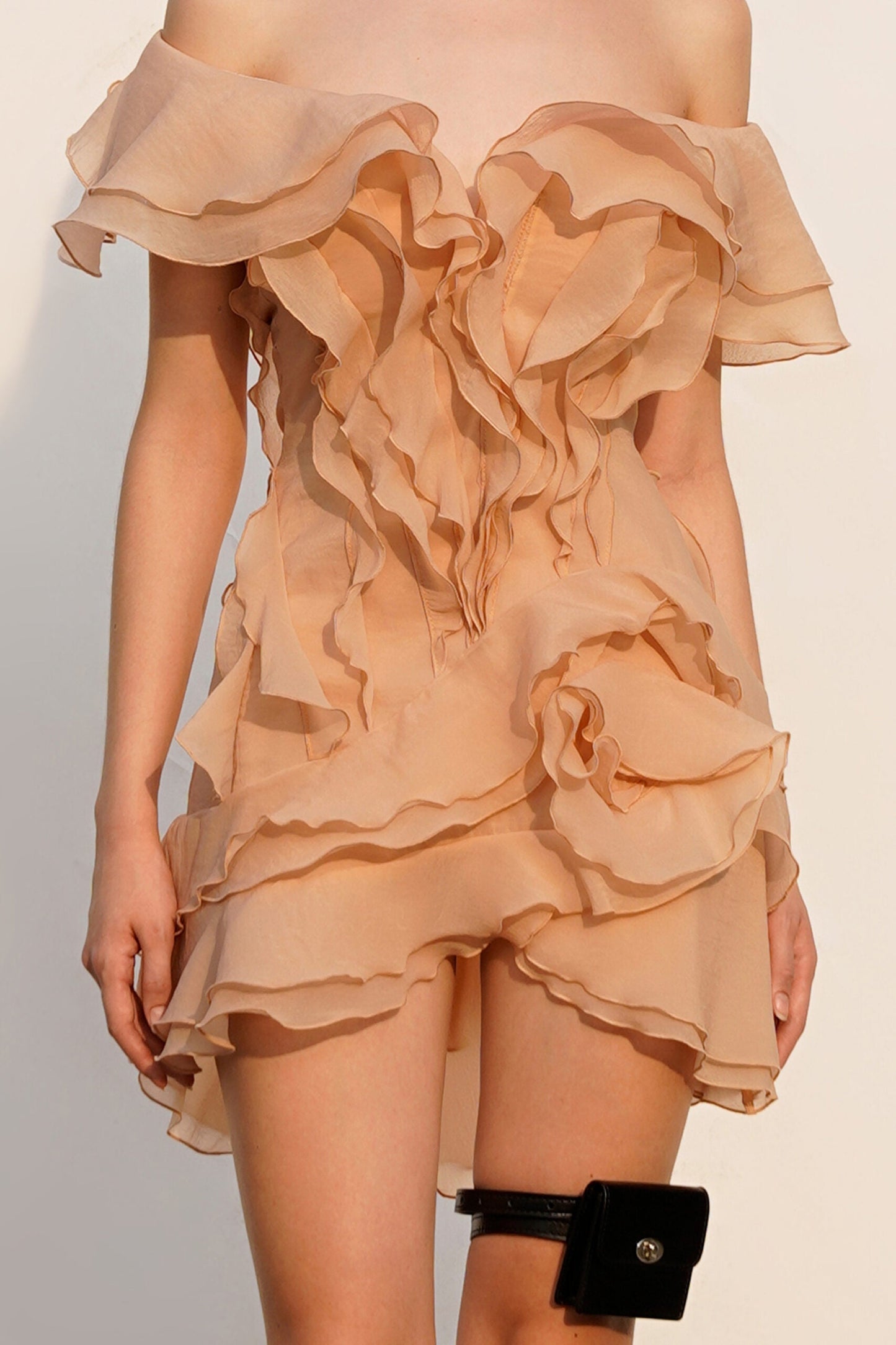Jazlyn V-Neck Mini Dress in Ivory