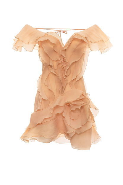 Jazlyn V-Neck Mini Dress in Ivory