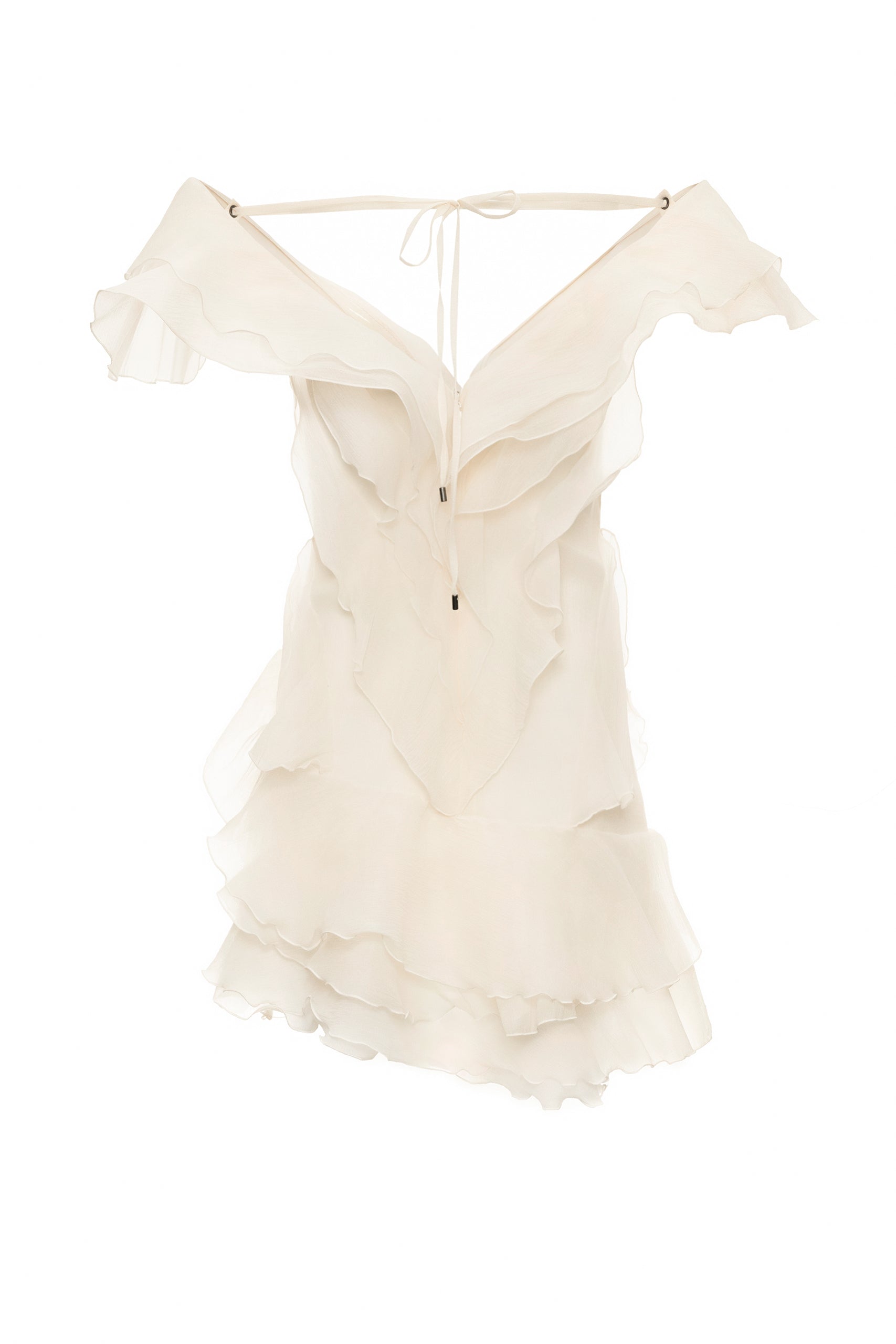 Jazlyn V-Neck Mini Dress in Ivory