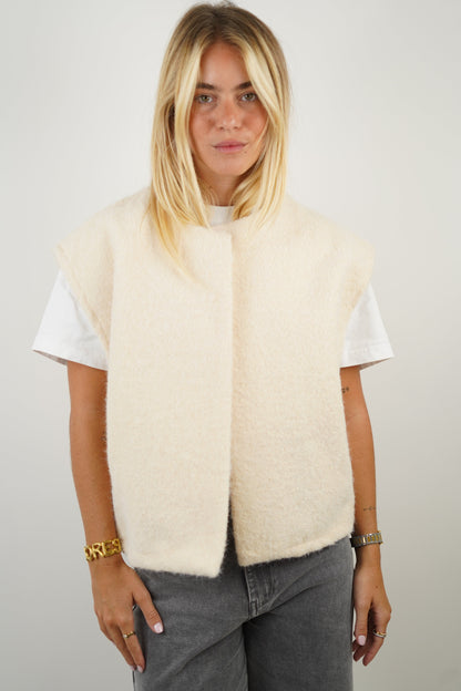 Women crew neck vest, front view