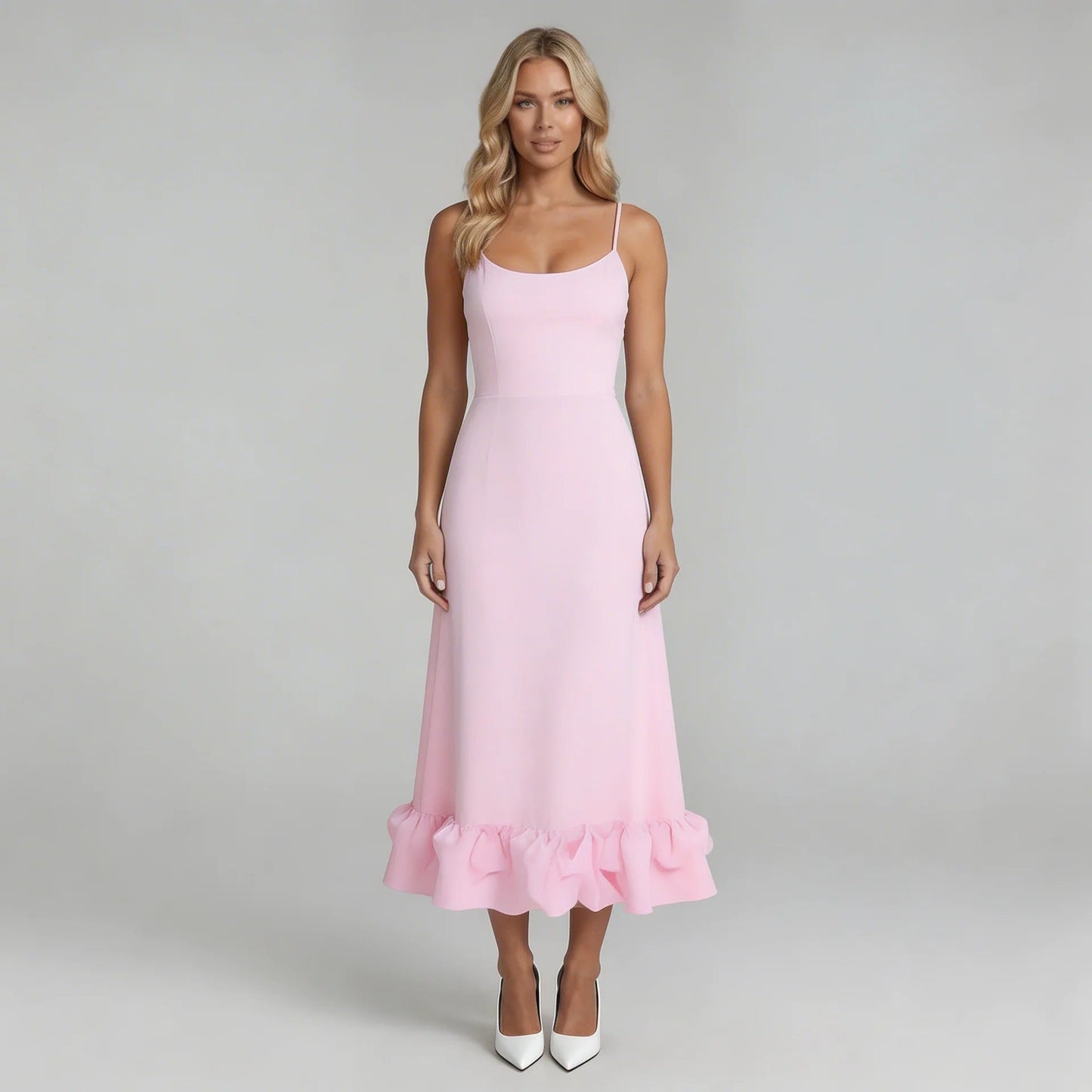 Josephine Ruffle Midi Dress