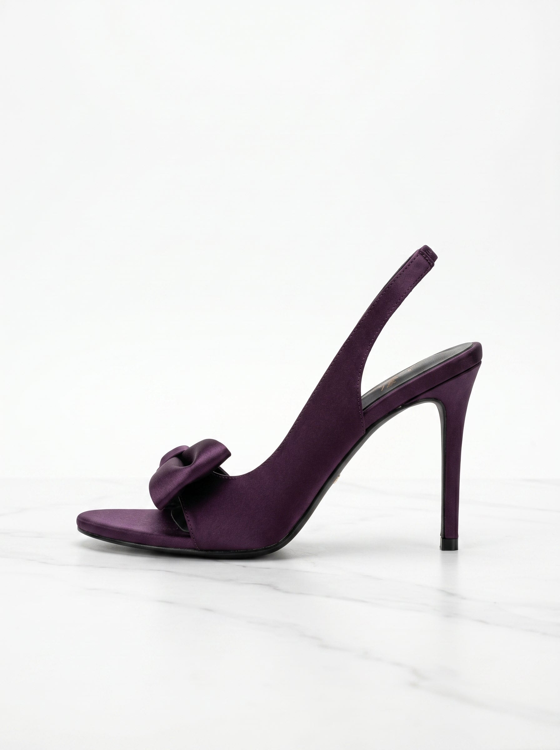 Juliette Bow Slingback Heels in Purple