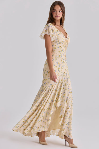 Juliette Floral Maxi Dress in Yellow