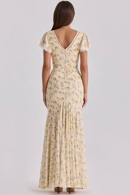 Juliette Floral Maxi Dress in Yellow