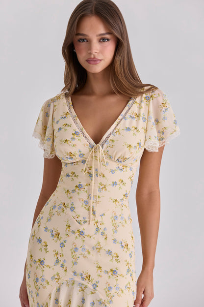 Juliette Floral Maxi Dress in Yellow