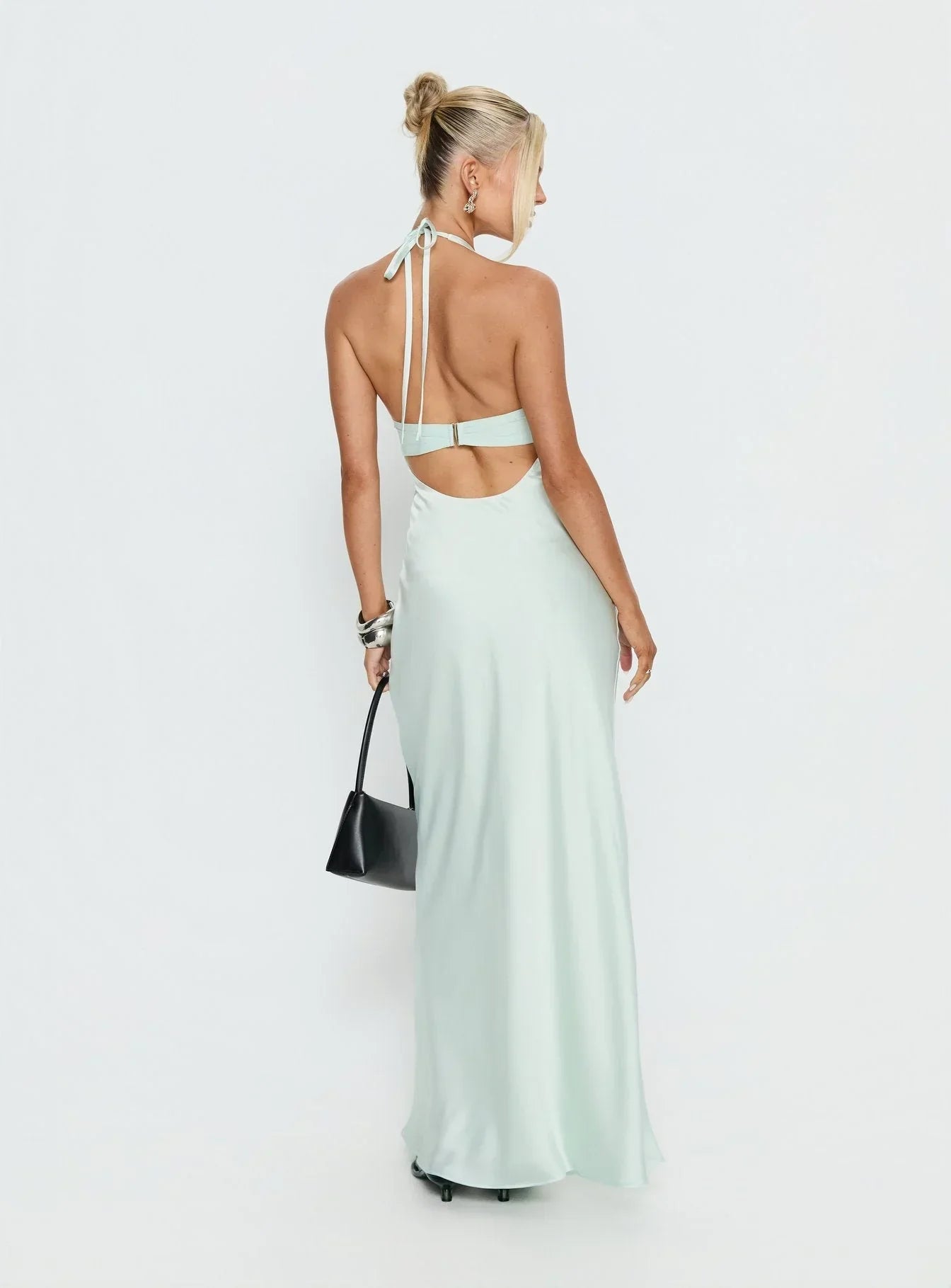 Kaelis Halter Maxi Dress in Purple