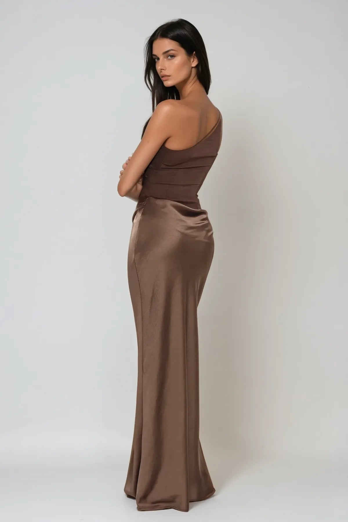 Kaelyn Shoulder Maxi Dress in Green