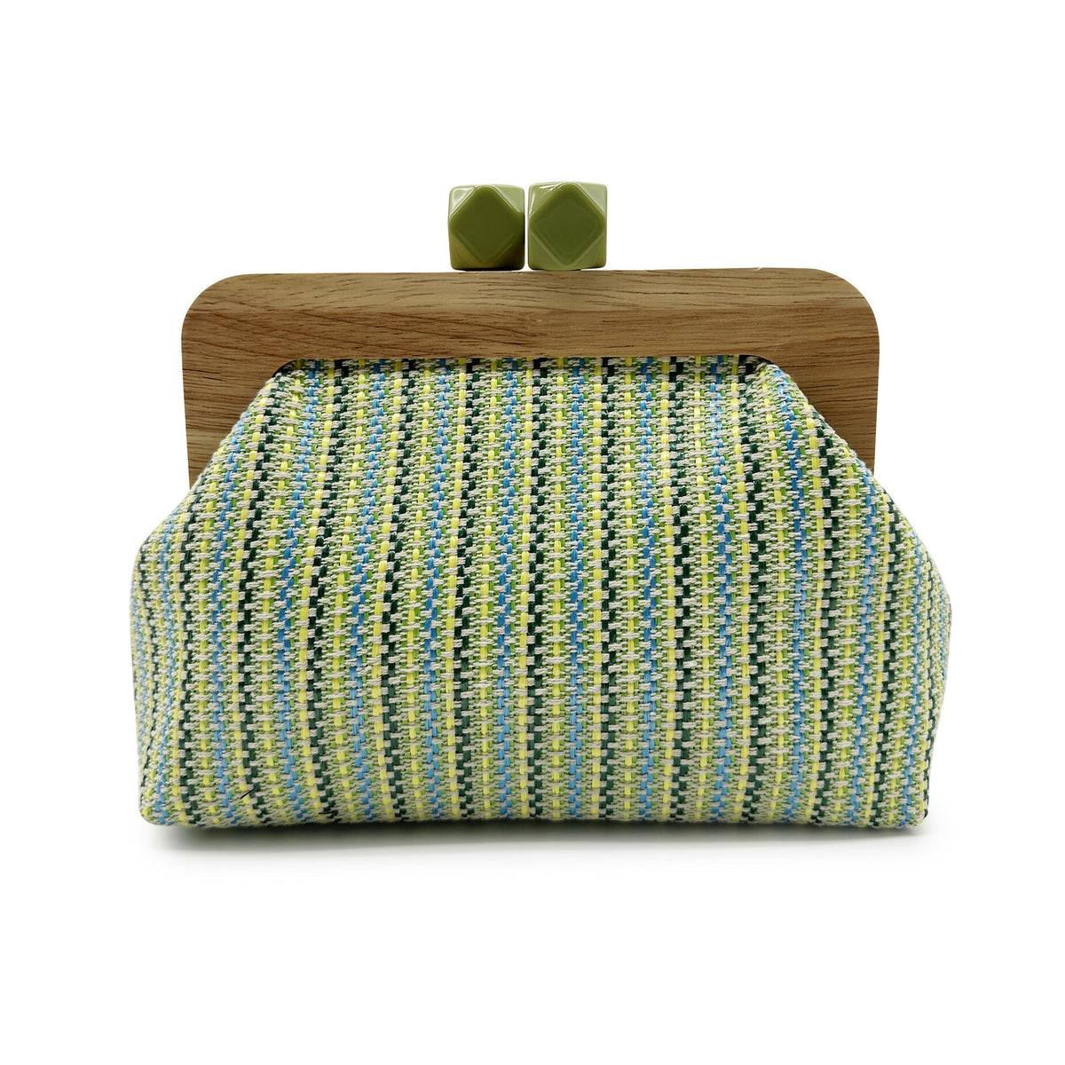 Kaia Boho Woven Clutch in Green