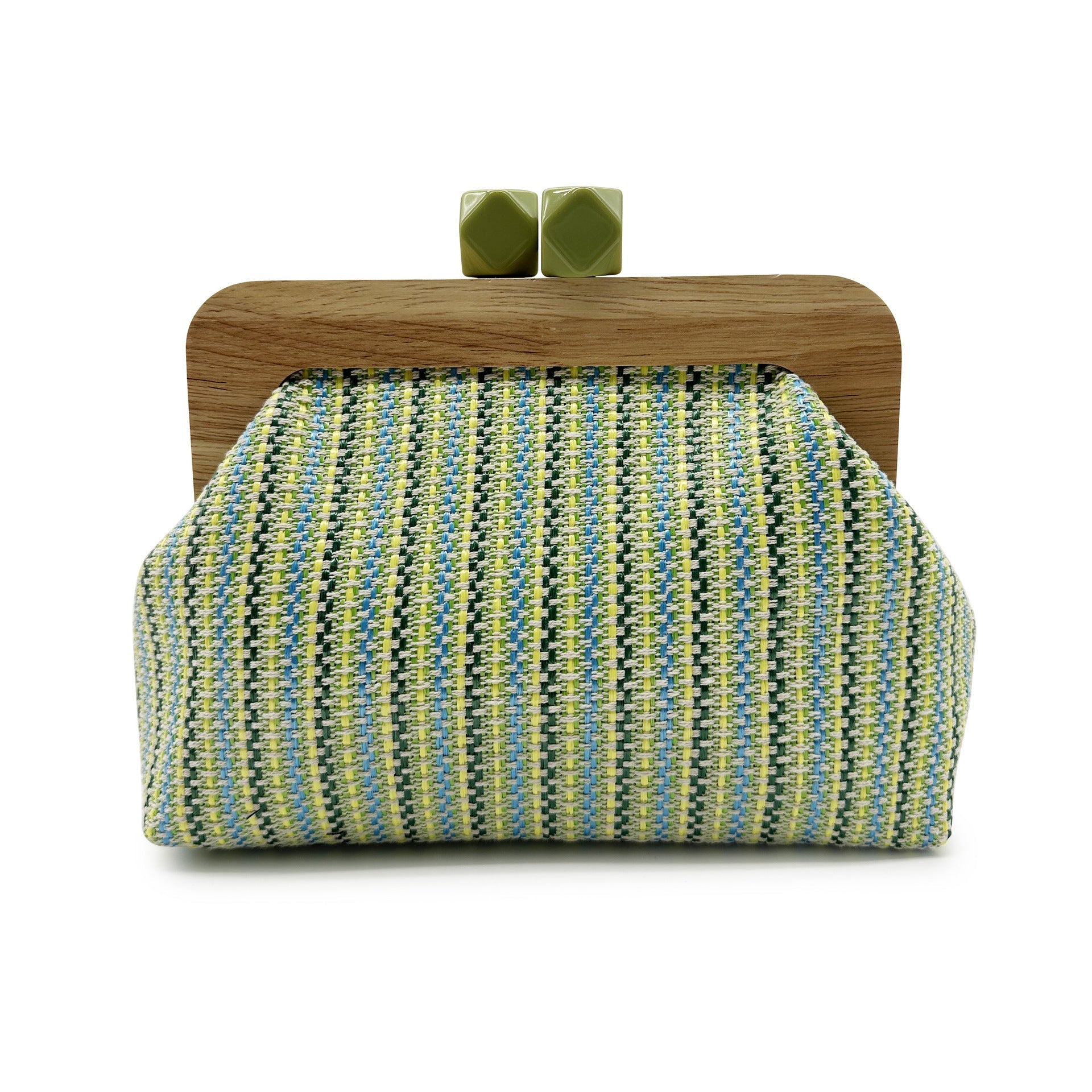 Kaia Boho Woven Clutch in Green
