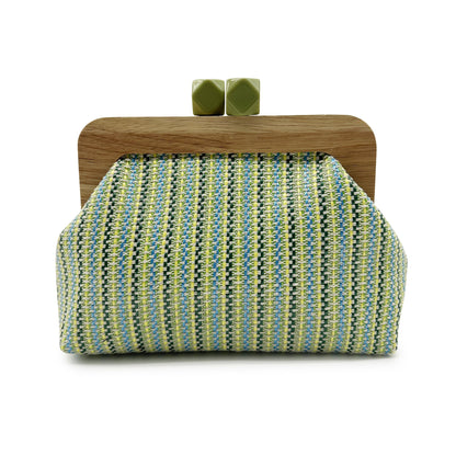 Kaia Boho Woven Clutch in Green