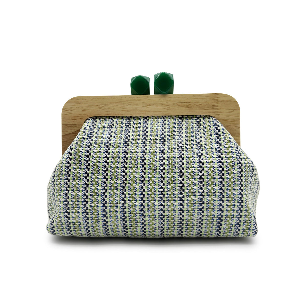 Kaia Boho Woven Clutch in Green